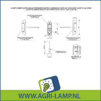 led markeringslamp wit, rood en oranje